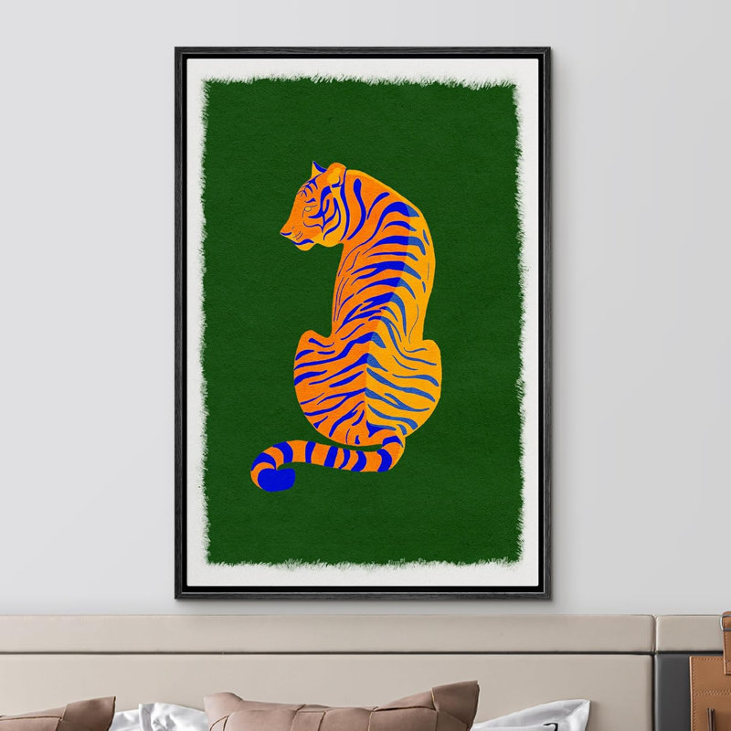 Animaux de la chambre lumineuse et lumineuse, safari dans la jungle, tigre, rayures, chambre d'enfant, style bohème moderne