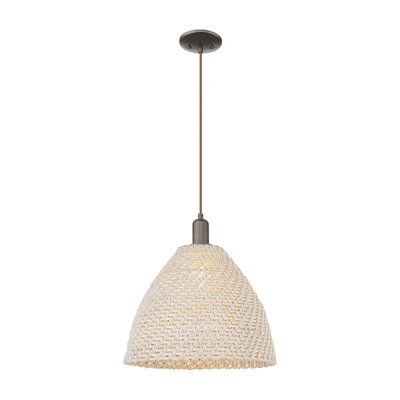 Downtown Urban - Coleena - 1 Light  Cord Hung Mini Pendant - Natural Fiber Shade