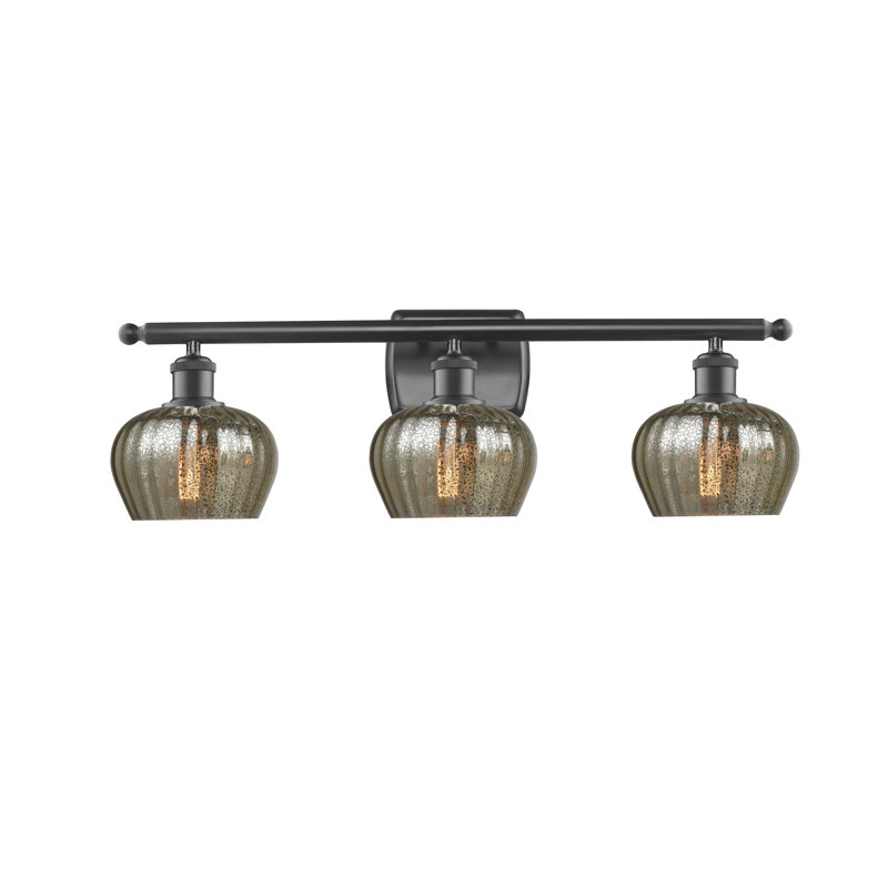 Éclairage de salle de bain à intensité variable 3 lumières Patrina, Noir mat, Ampoule DEL 6 watts Vinage, Mercurisé