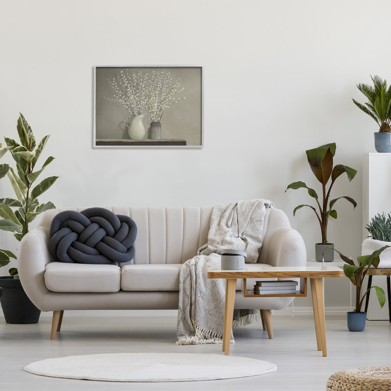 «Beautiful Willow Flower», peinture grise neutre, Estampe numérique Farmhouse, L 24 po x H 30 po