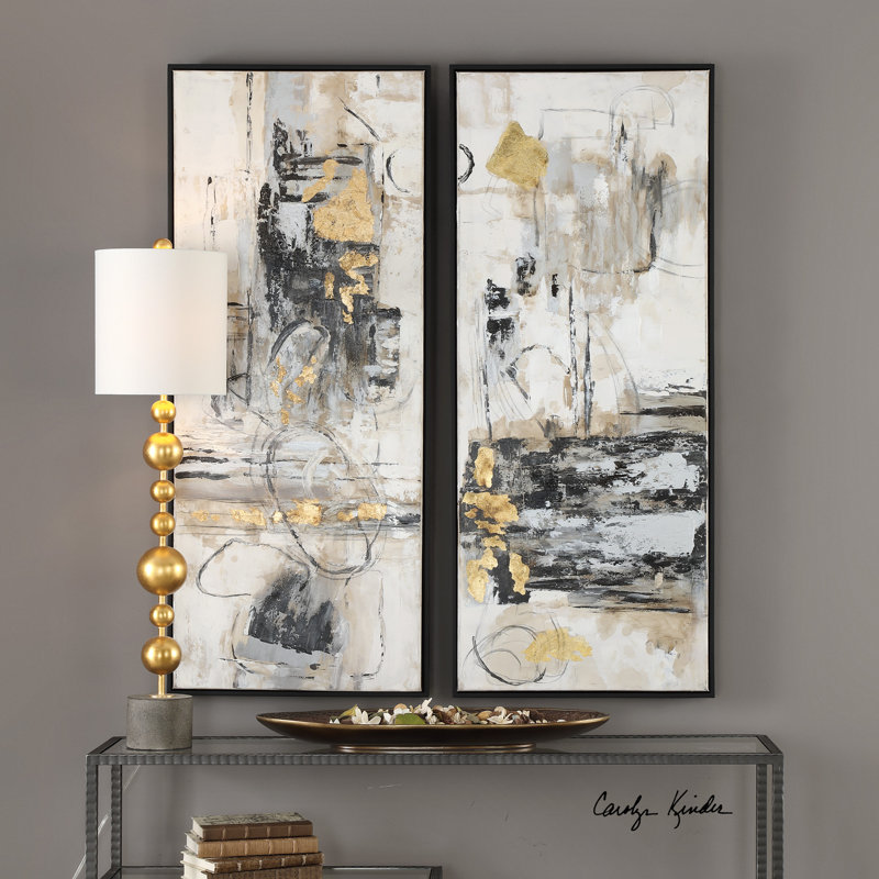 « life scenes », ensemble de 2 reproductions de peintures à l’huile sur toile encadrée