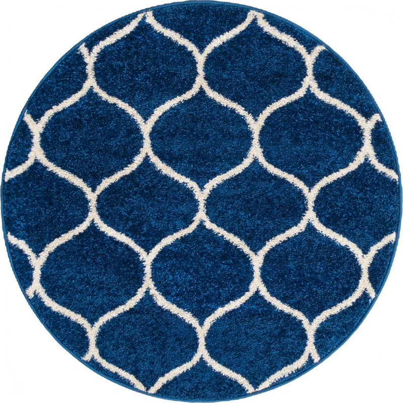 Geometric Indoor Rug, Round 3'