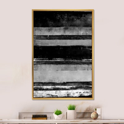 «Black and White Abstract Bands II», œuvre d'art moderne et contemporaine sur toile