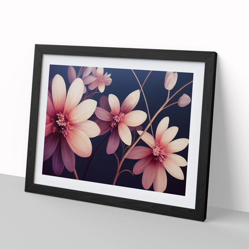 Ravishing Flowers - Single Picture Frame Print, 46cm H x 64cm W x 2cm D, Black Framed