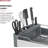 Large Capacity Full Size Rust Resistant Dish Rack With Angled Drain Board And Removable Flatware Caddy, Light Grey