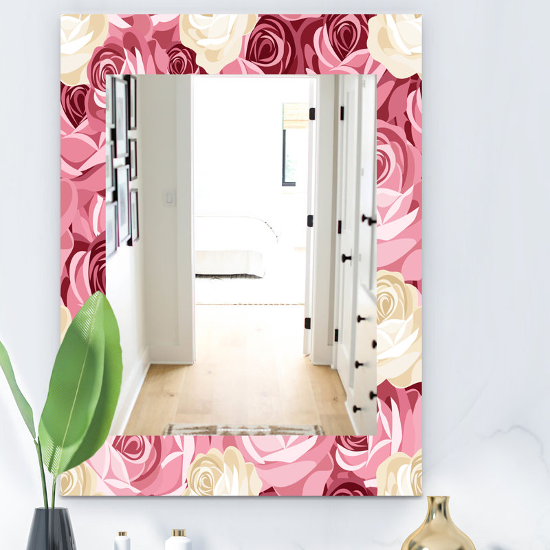 Miroir mural sans cadre 29 fleur, H 24 po x l 32 po