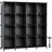 16-Cubby Storage Organizer Cube Shelves Closet Organizer Black-1822131414
