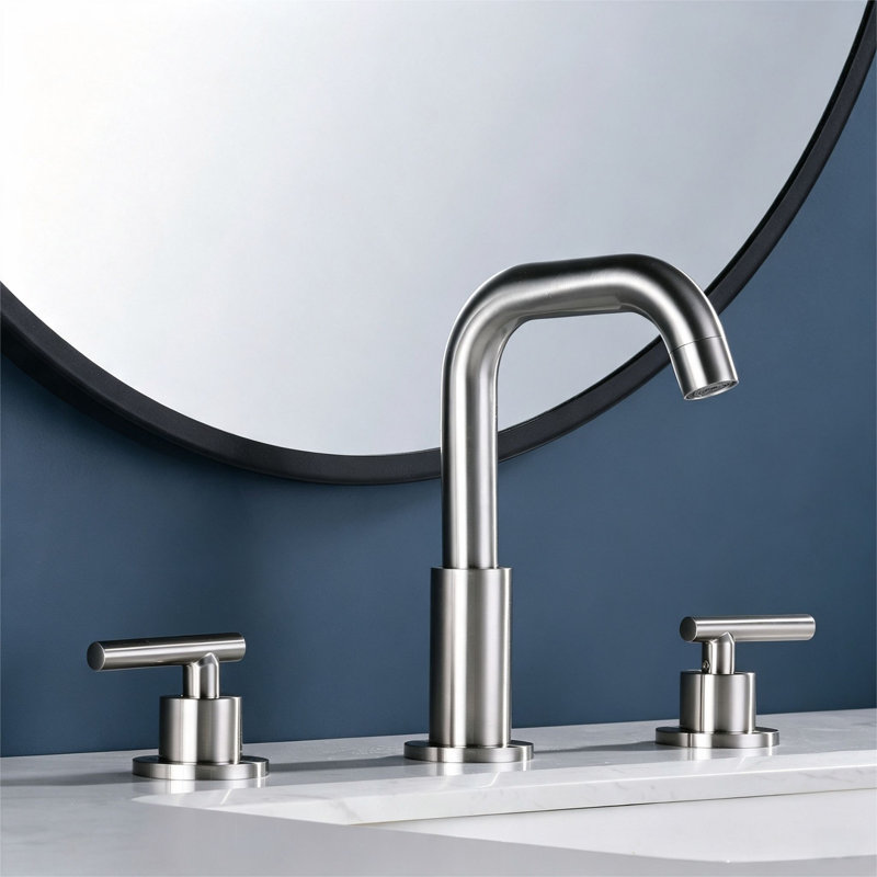 Topcraft 2-Handle Widespread Bathroom Sink Faucet, Brushed Nickel