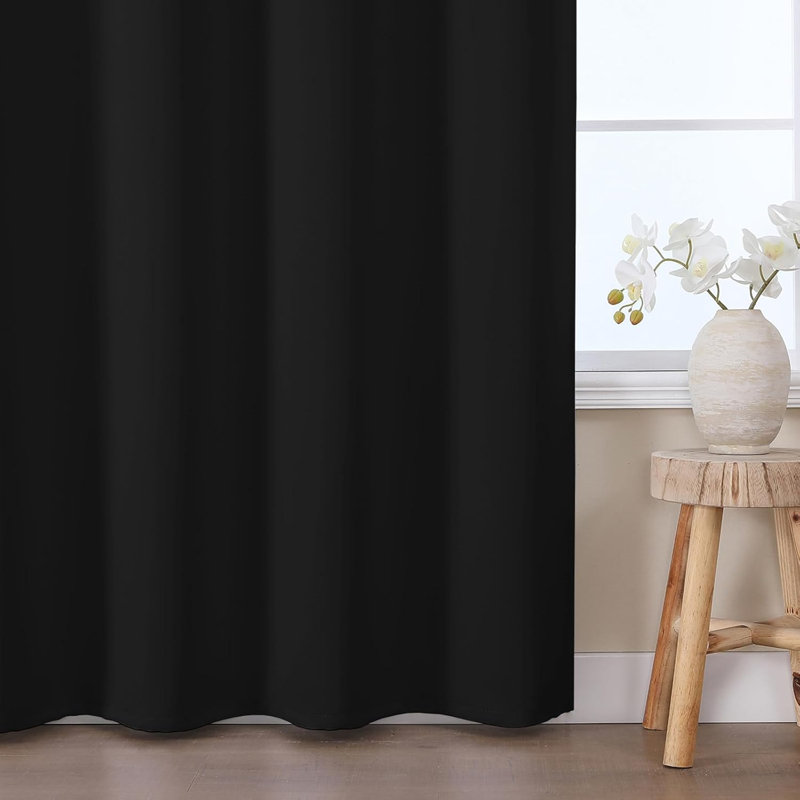 W46 x L54 Inch Eyelet Blackout Curtains, 54 Inch Drop Thermal Insulated Light Blocking Short Window Drapes