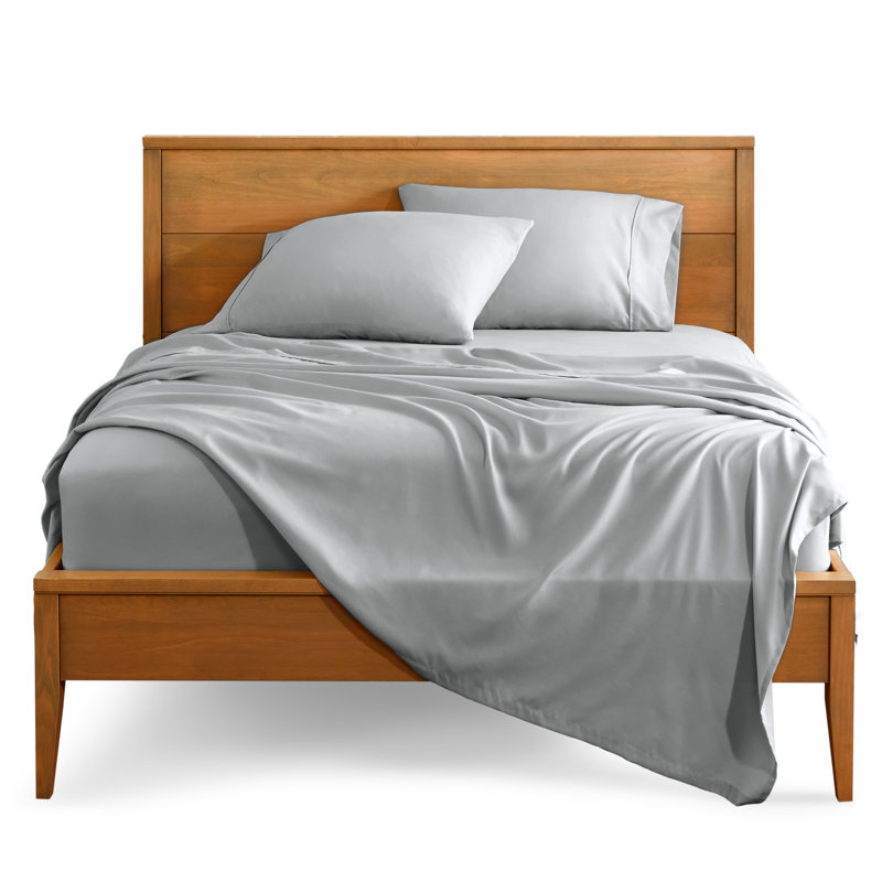 Bare Home Ultra-Soft Microfiber Sheet Set, Split King Sheet Set+2 Fitted Sheet+2 Pillowcases, French Gray