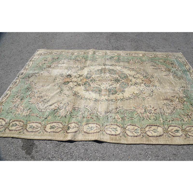 Tapis marocains verts, grands tapis de 5,7 x 9 pi, tapis turcs, tapis de sol, tapis rétro, tapis Boho