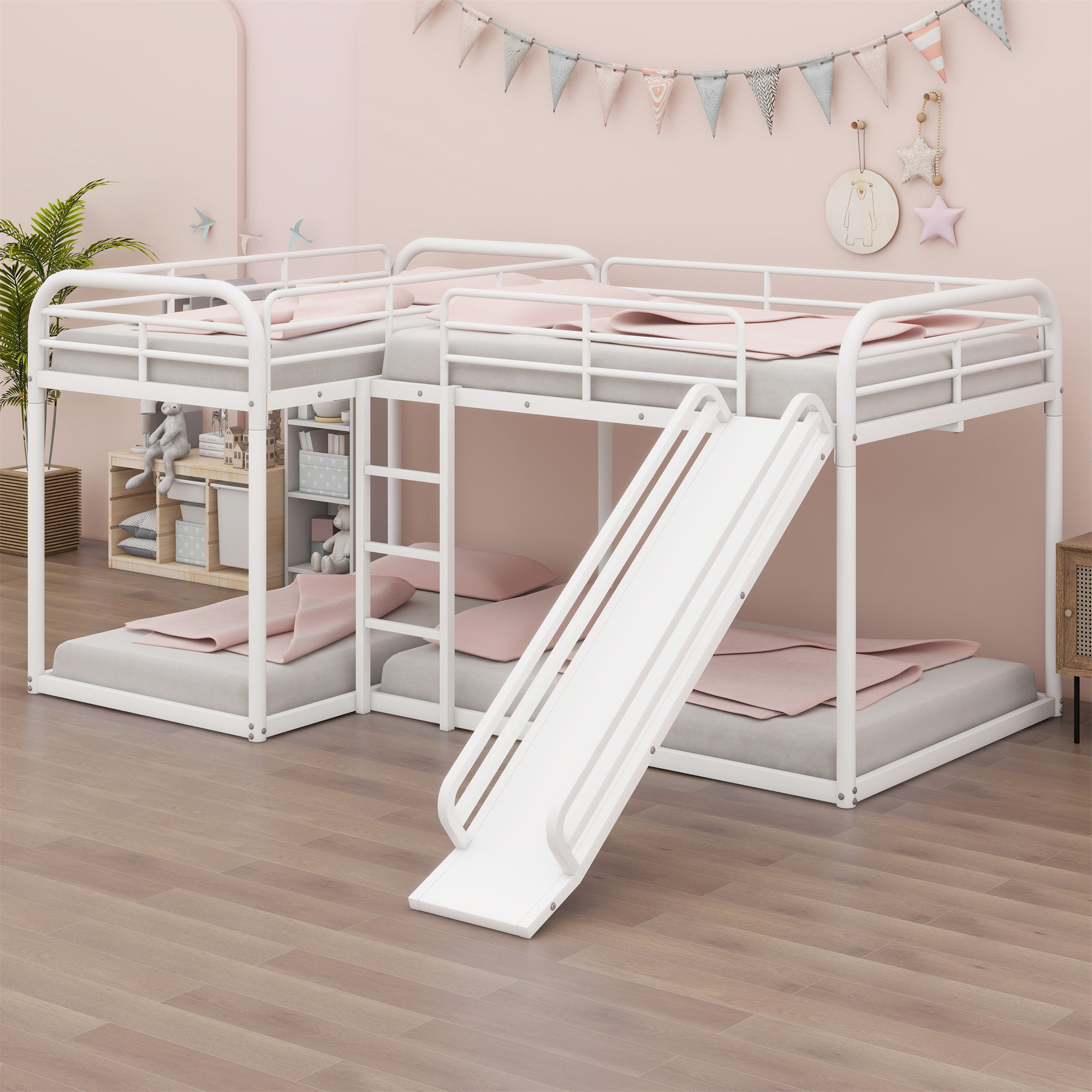 Isabelle & Max™ L-Shaped Bunk Bed With Slide And Short Ladder - Wayfair ...