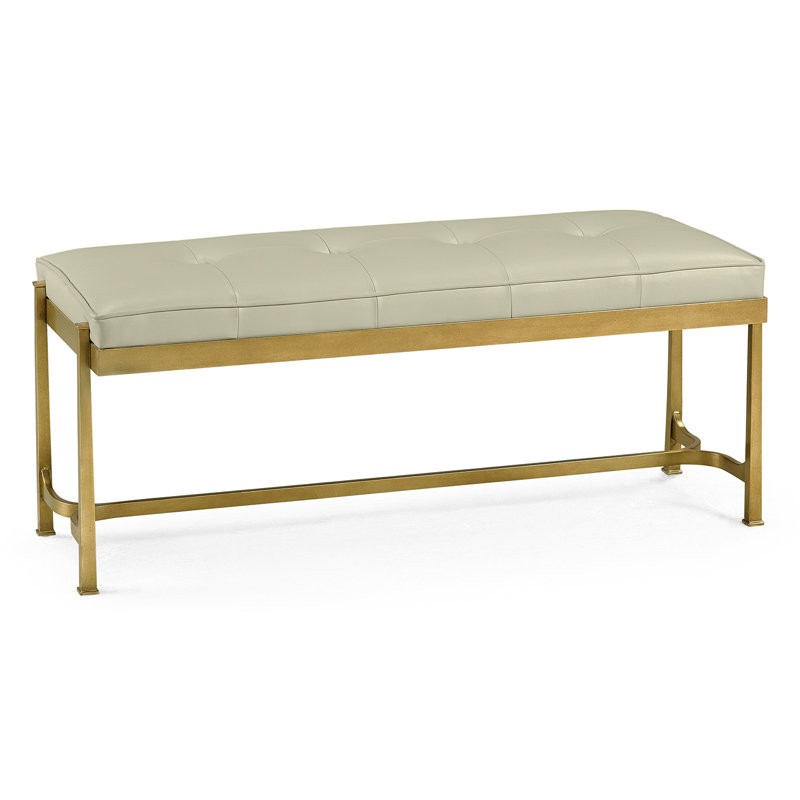 Luxe Leather Bench, Gold