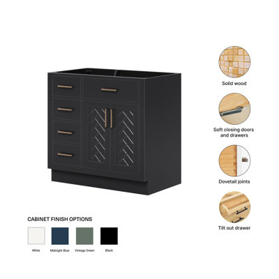 Base de meuble-lavabo simple à chevrons 36 po Chevron