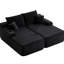 Canapé d'angle noir de 175 cm avec méridienne double, revêtement en tissu et rembourrage à ressorts pour salon moderne, prêt à l'emploi, aucun assemblage requis. Confort optimal.