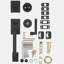 La Jolla Handleset with Single Cylinder Deadbolt and Contemporary Door Lever and Round Rosette-676086271