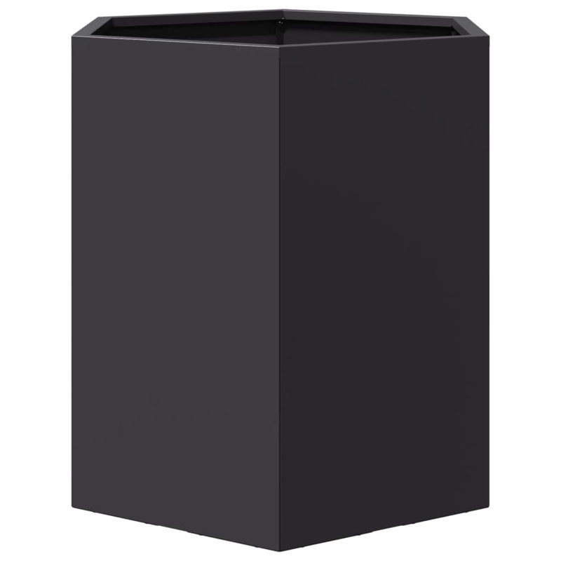 Alivya Metal Elevated Planter, 17.72" H x 18.11" W x 15.75" D, Black