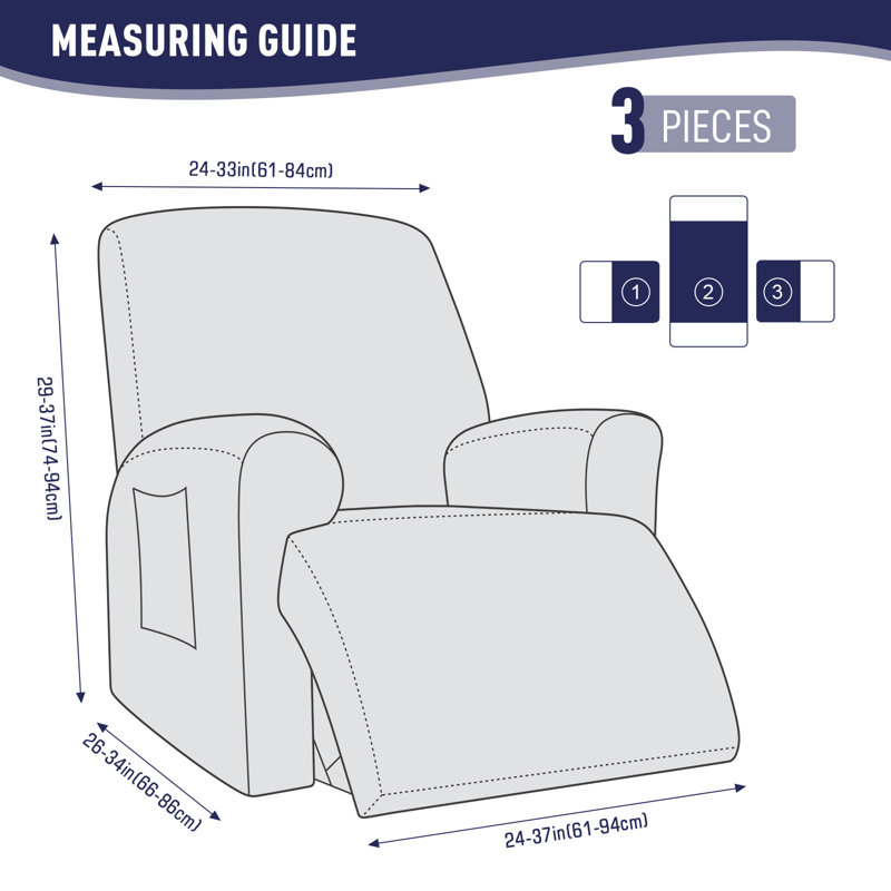 Housse pour fauteuil inclinable avec poches Wald, Bleu très foncé