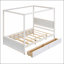 Lit CaNopy avec lit gigogne et deux tiroirs, lit plateforme CaNopy avec lattes de soutien