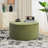 Modern Round Velvet Ottoman Olive Green – 30”W x16”H Extra Seat/Side Table | Olive Green | Velvet