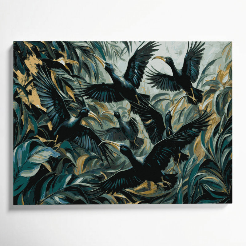 «Birds Smooth billed Ani», art mural sur toile, H 11 po x l 14 po