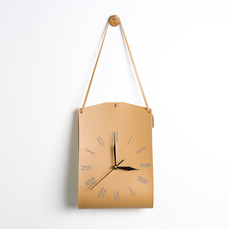 Roman Numerals Leather Wall Clock