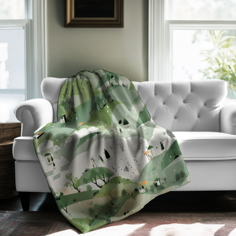 Green Rain - 1 pièce Sherpa Premium, L 80 po x l 60 po