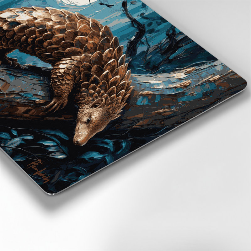 Faune, arbre pangolin gris, art mural en métal, H 11 po x l 14 po