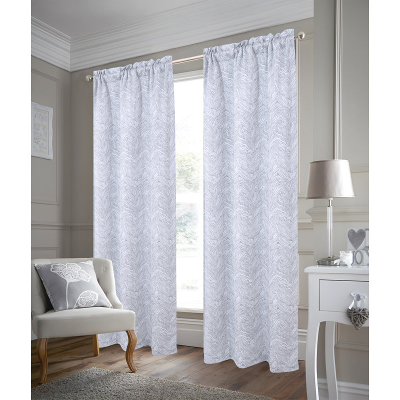 Ensemble de rideau obscurcissant Crystal Waves, Argent argent, 37" W x 84" L