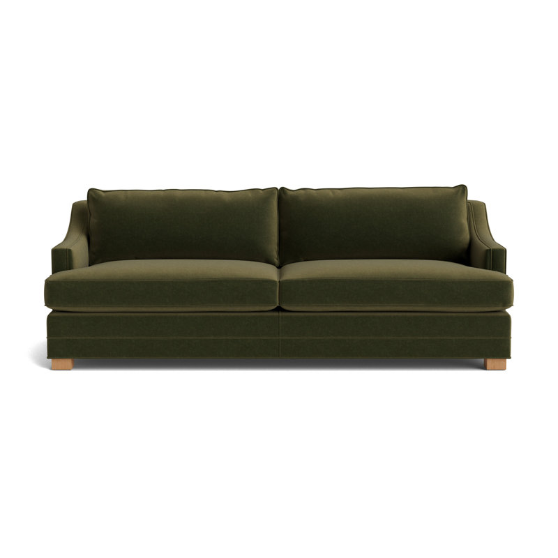 Keaton Slope No Nail 84 Sofa, Performance Velvet - Balsam, Natural