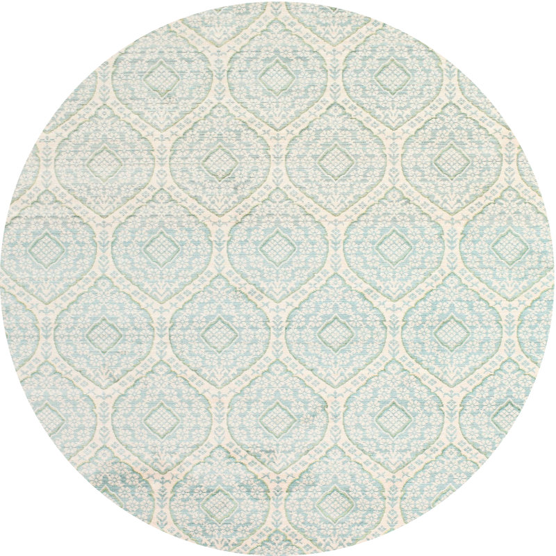 Tapis abstrait gris, Rond 8 pi