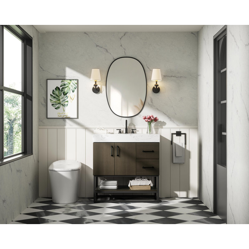 Meuble-lavabo simple 32 po, Brun moka