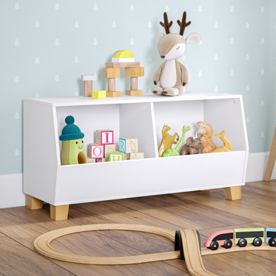 RiverRidge Kids Catch-All 35in Toy Storage Organizer with 3 Cubbies and 2 Storage Compartments - White by RiverRidge Home