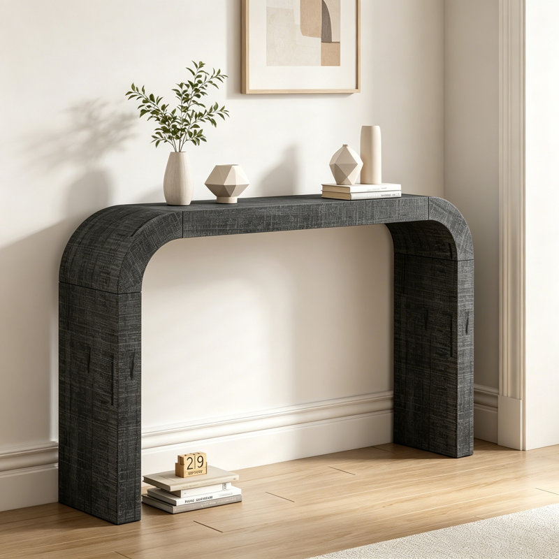 Console avec pieds robustes et bords arrondis, Black