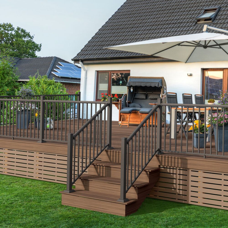 Poteau en aluminium VersaRail avec garniture, H 45 po x l 2,5 po x P 2,5 po, Bronze mat