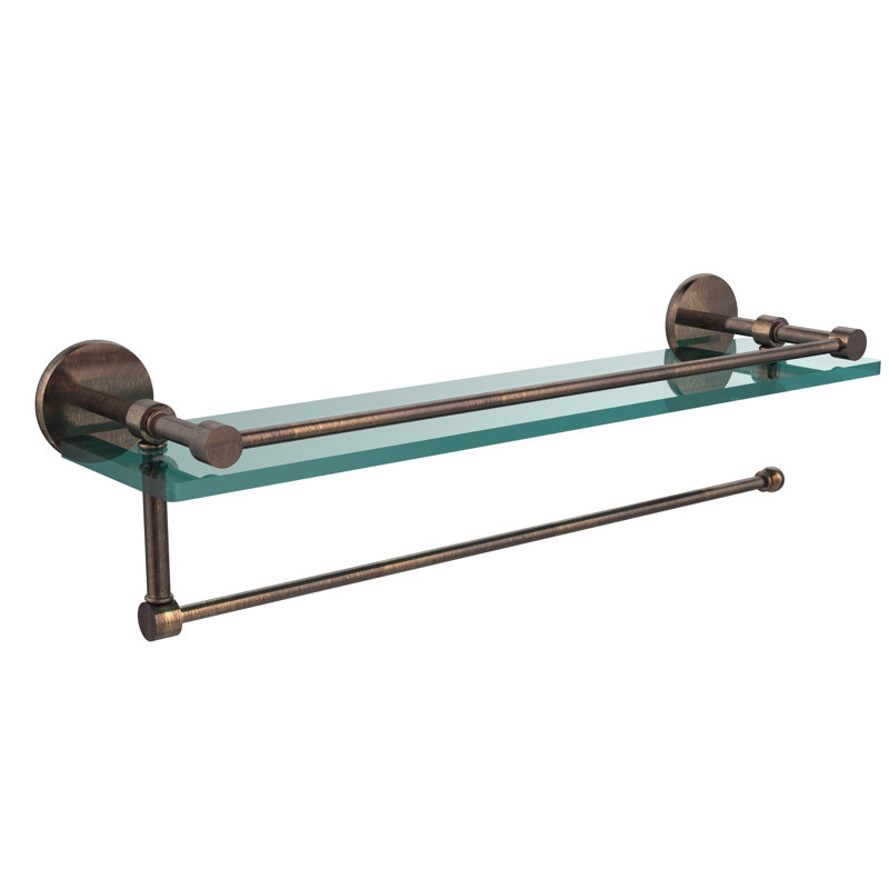Dalston Bracket Shelf with Towel Bar, Venetian Bronze, 5'' H x 22'' W x 5'' D