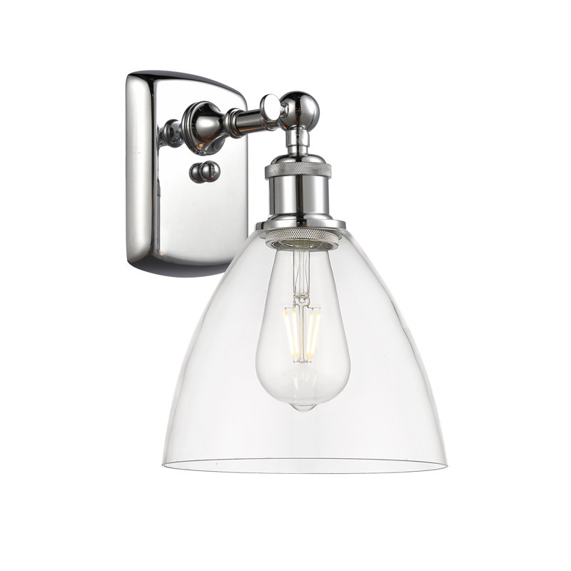 Shauna Armed Sconce, Incandescent, Clear, Polished Chrome