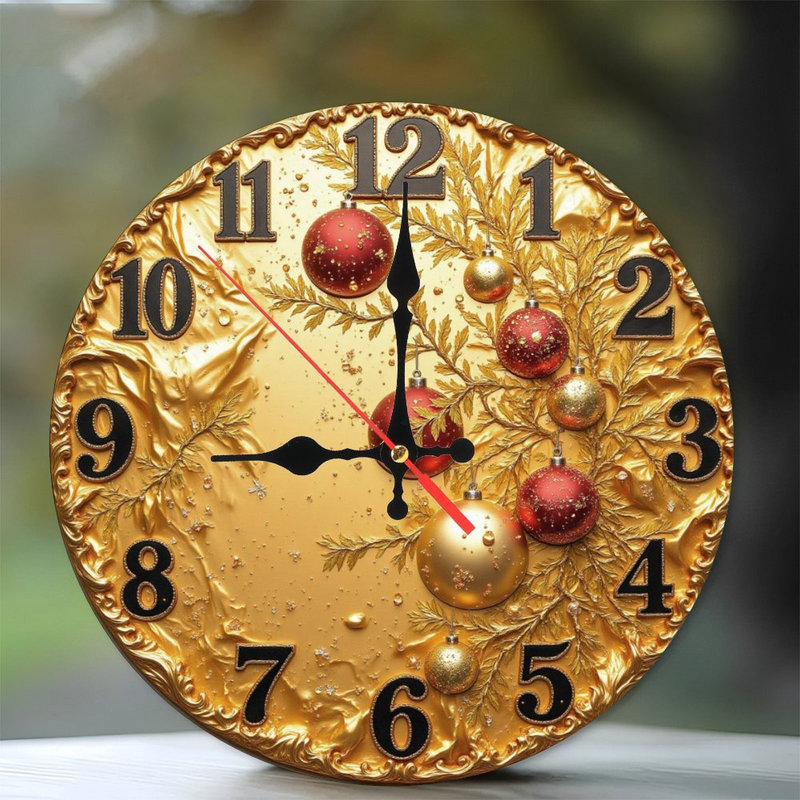 Noël-horloge-village-lumières-ours