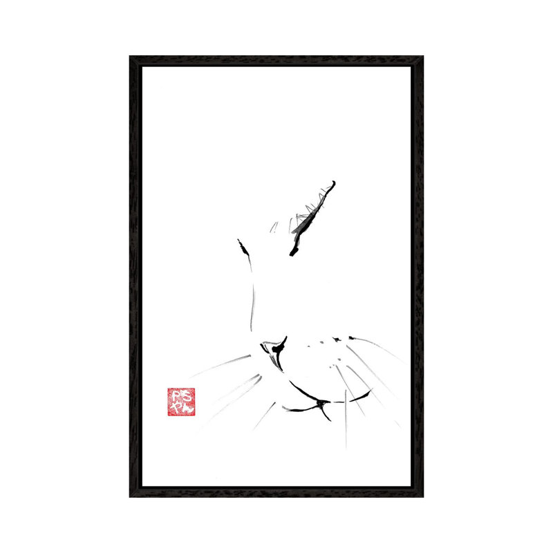 Smooth Cat by Péchane - Print on Canvas, 152.5 cm H x 101.5 cm W, Black Framed
