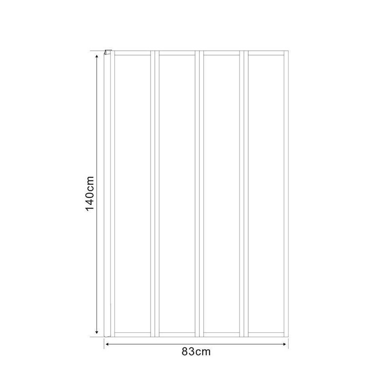 Bath Screens 1mm W x 1400mm H Fixed Glass Panel with Glass