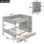 Lit superposé double au-dessus de double avec 2 tiroirs et armoire à couches multiples-1600973132