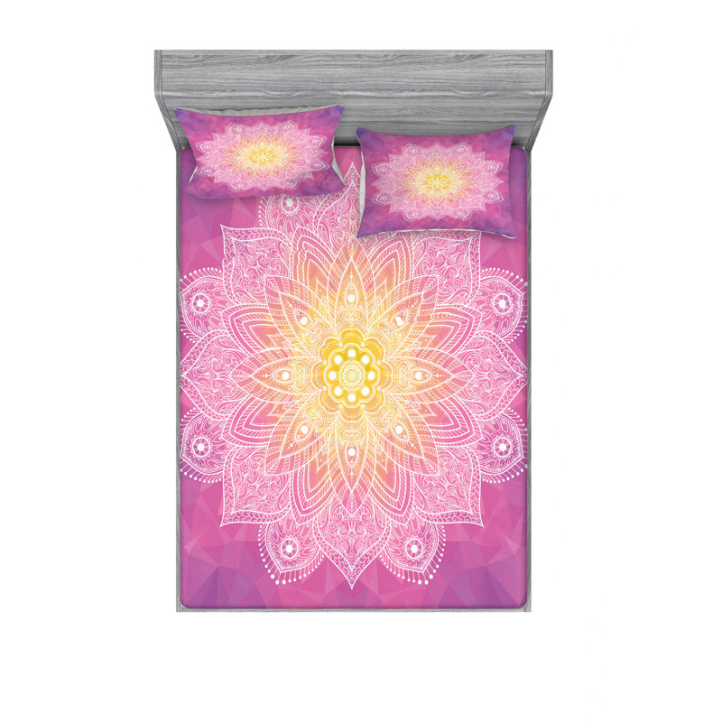 Ensemble de draps damassé mandala psychédélique hidden magic force of life, Grand