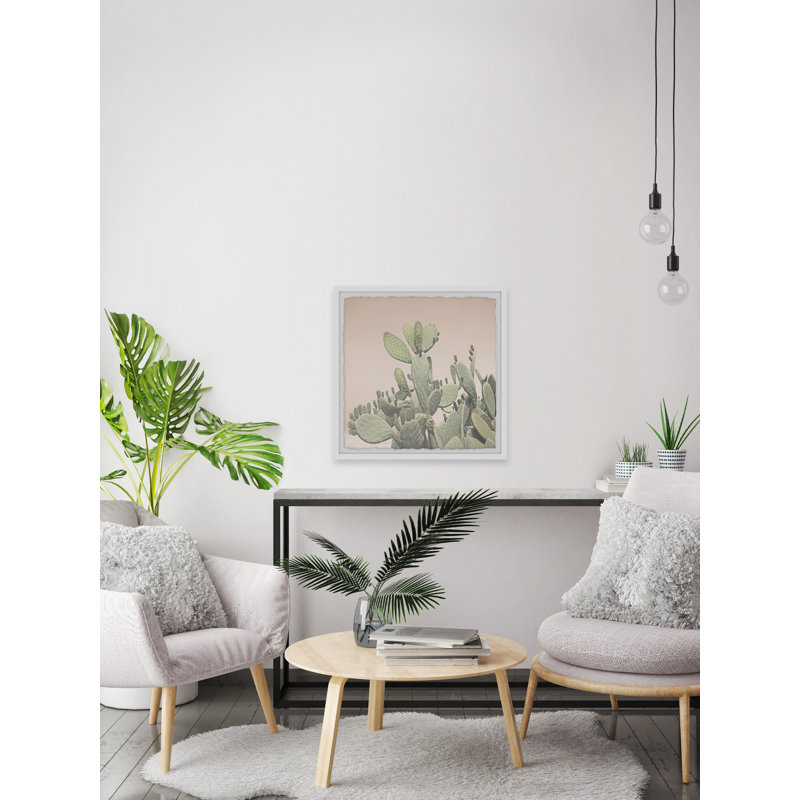 Cactus Opuntia - Single Picture Frame Painting, 41 cm H x 41 cm W