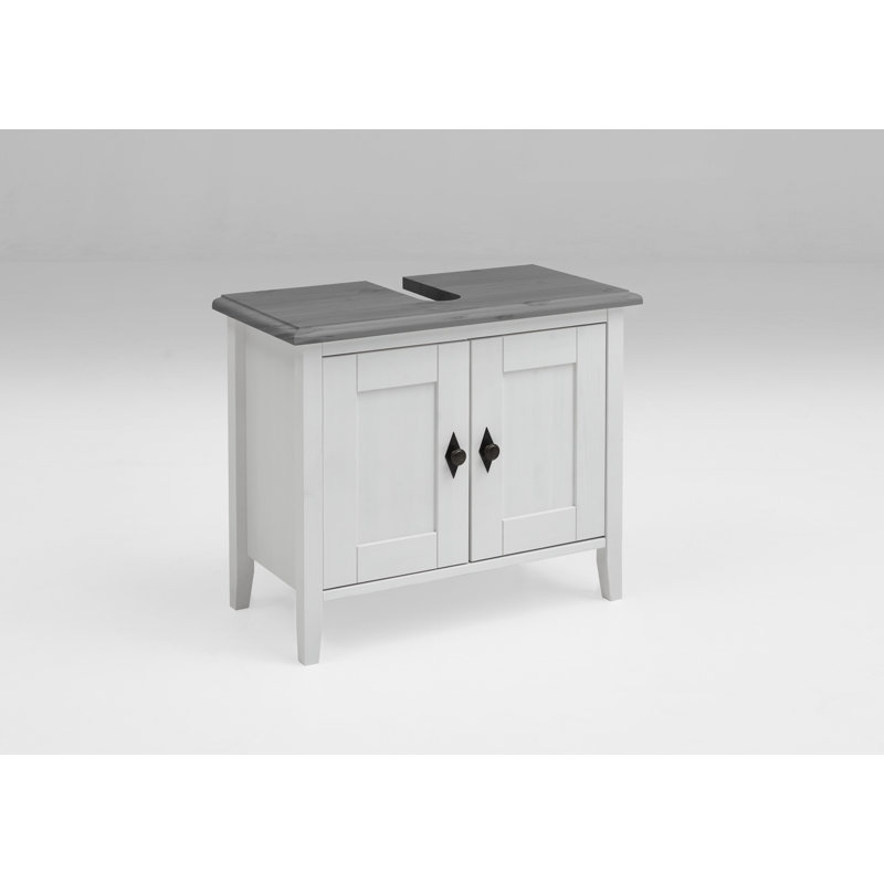 Mcgriff Bathroom Cabinet, White/Grey