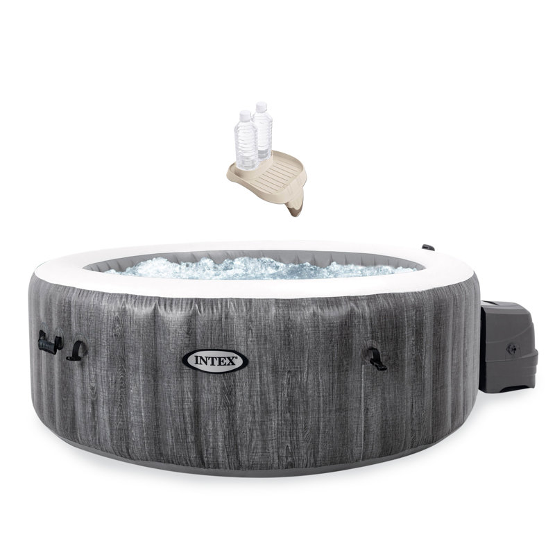 Intex 4 - Person 140 - Jet Round Inflatable Hot Tub in Gray