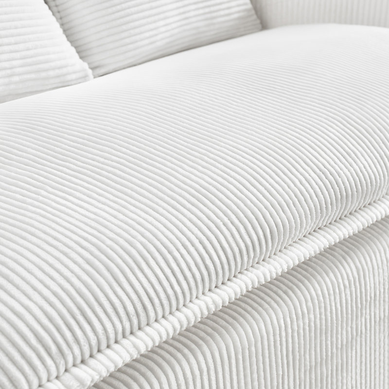 Chaise rembourrée en velours côtelé avec velours côtelé en velours côtelé, Beige