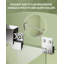 Encadrée des deux portes de douche coulissantes en verre, verre trempé transparent, finition argentée, gros rouleaux, rail carré, revêtement autonettoyant des deux côtés