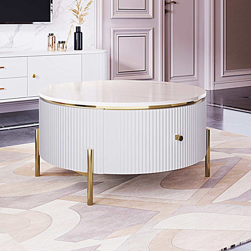 Table basse moderne avec 2 grands tiroirs de rangement Modern