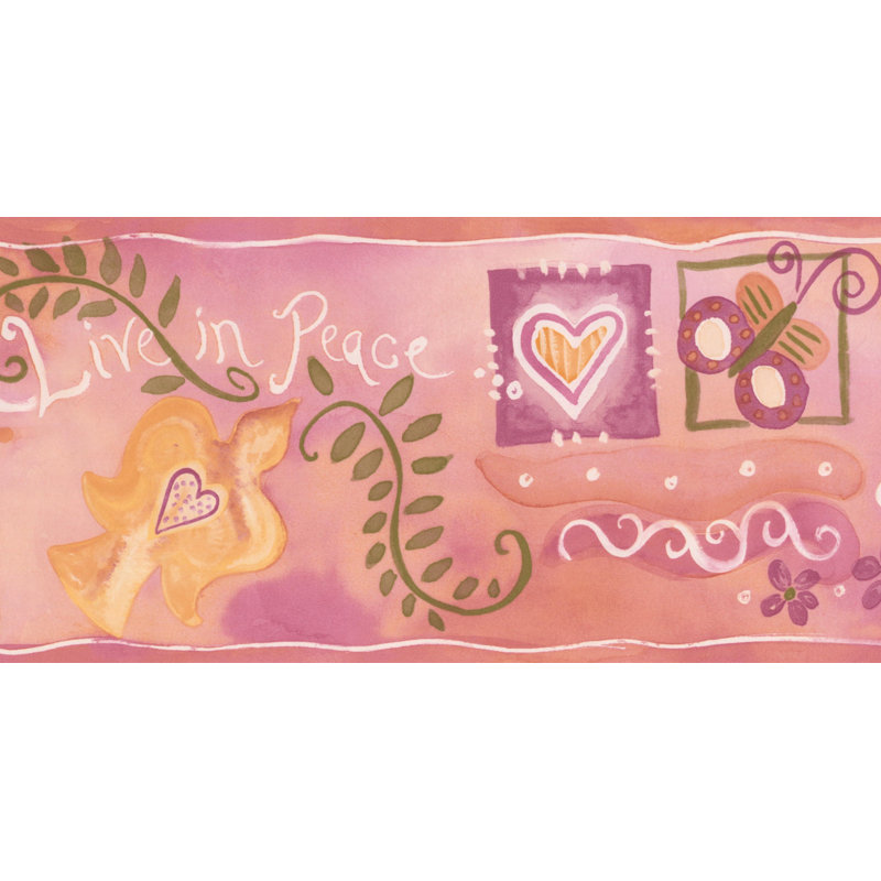 Bordure murale Cheyanna, Rose / Mauve