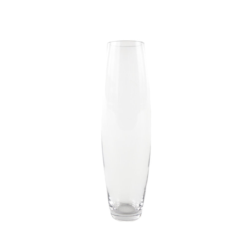 Grand vase décoratif incliné en verre Cole and Grey, H 18,95 po x l 5,1 po x P 5,1 po